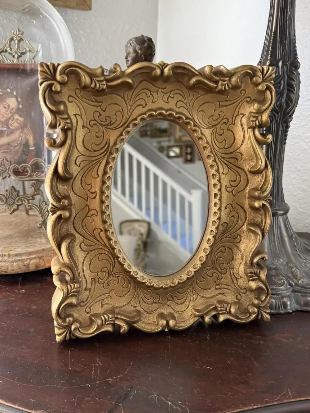 Vintage Gold tone Plastic MCM Ornate Mirror